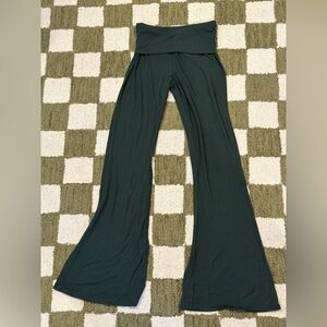 Aerie Fold-over Flare Rib Pants